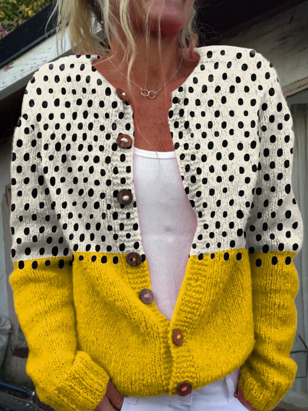 Manon | Gilet Chic Motif Pois
